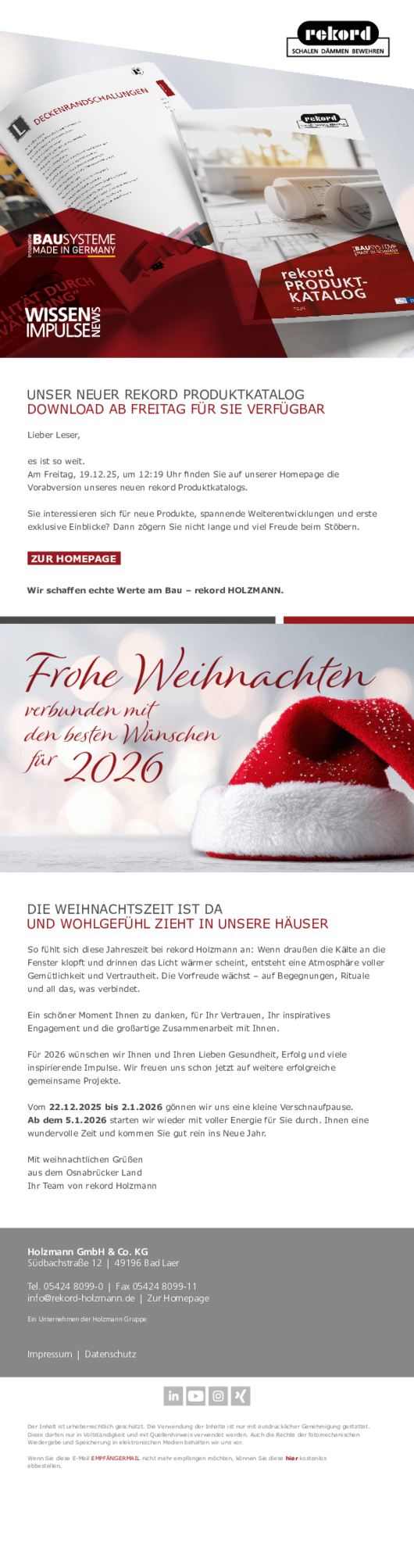 10. Newsletter | NEUER PRODUKTKATALOG 10. Newsletter | NEUER PRODUKTKATALOG