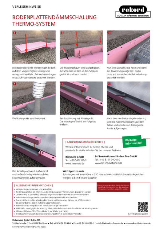 Bodenplattendämmschalung Thermo System