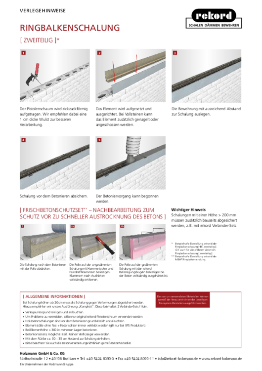 Ringbalkenschalung (zweiteilig)