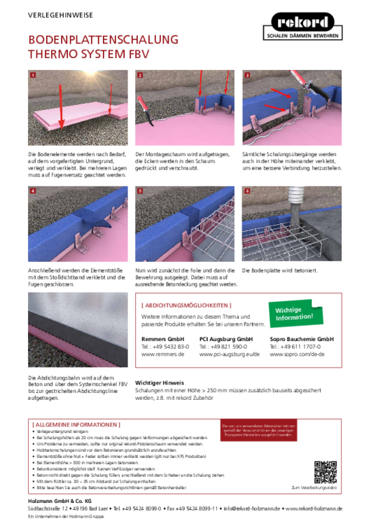 Bodenplattendämmschalung Thermo System FBV