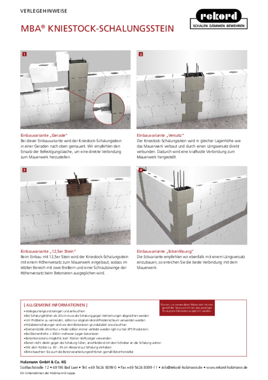 MBA® Kniestock-Schalungsstein