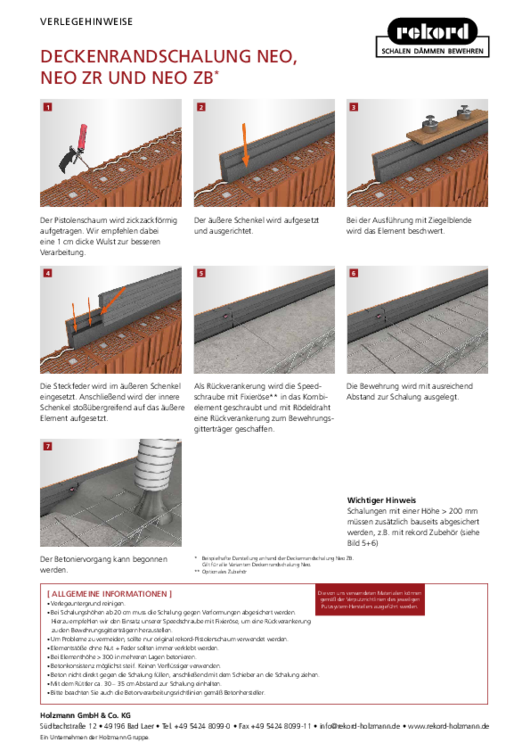 Deckenrandschalung Neo